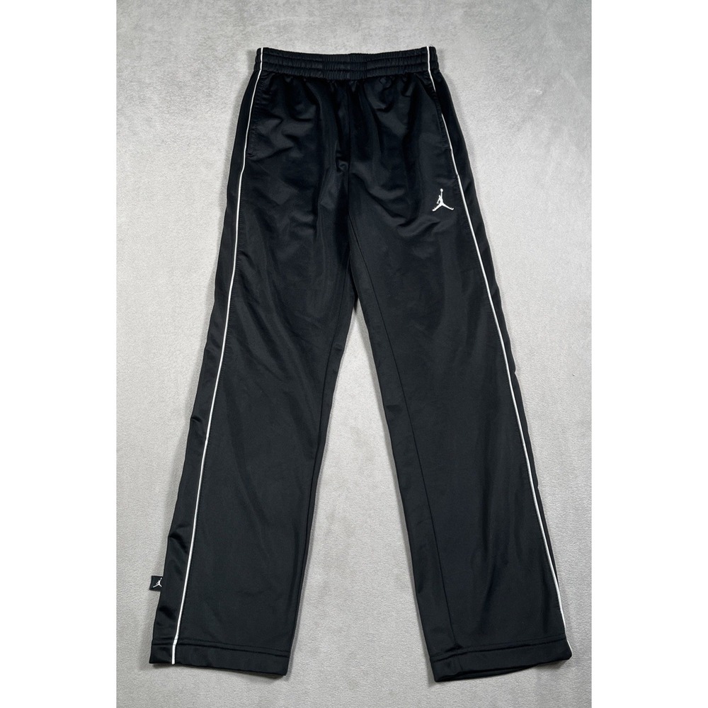 VTG Air Jordan Boy's Size M (10-12yrs) Black‎ Sweatpants White Stripe-EUC - Picture 2 of 10